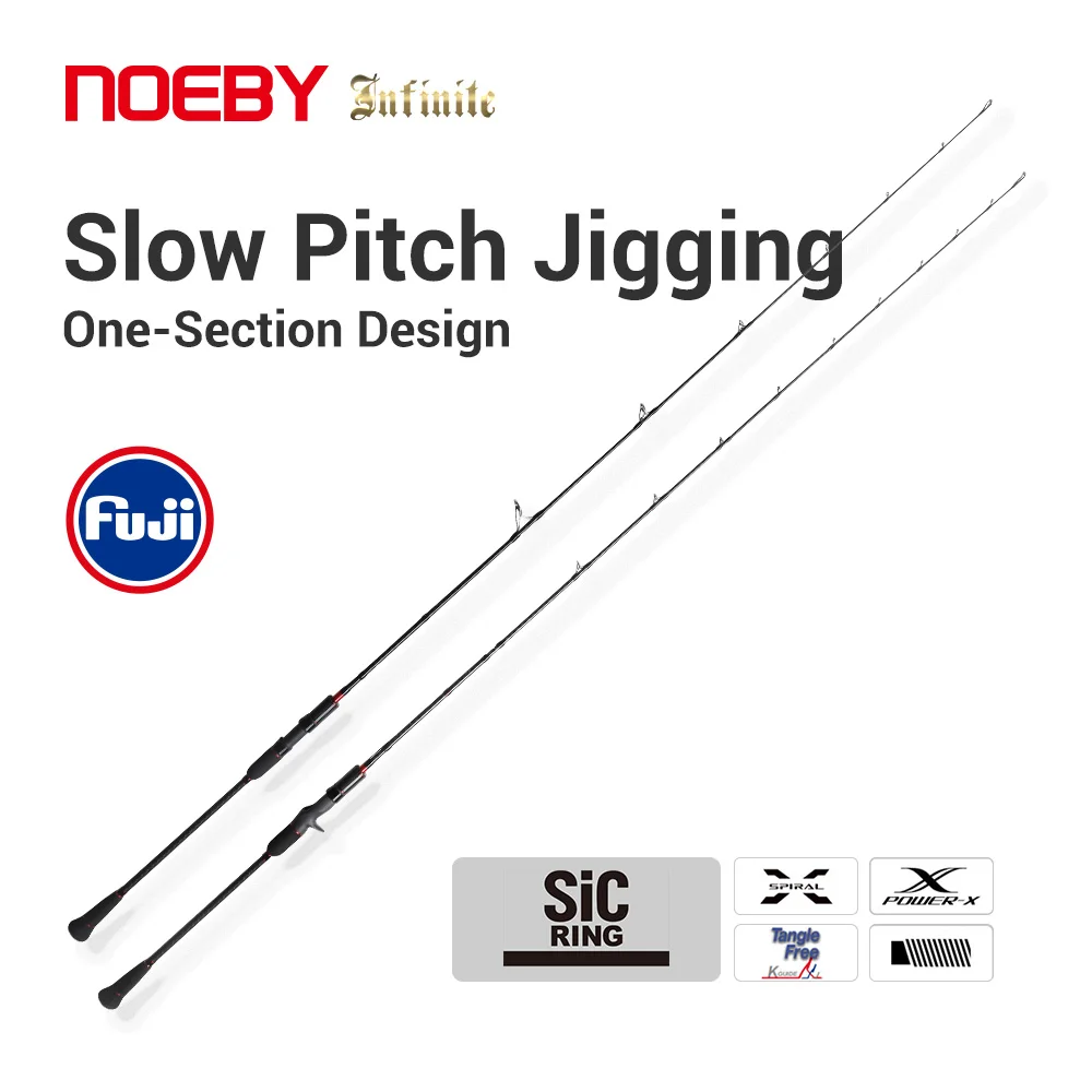 

NOEBY Inifite A6 Slow Fast Jigging Fishing Rod 1.91m 1.96m 1 Section ML M MH FUJI SIC Guide Spinning Casting for Sea Fishing Rod