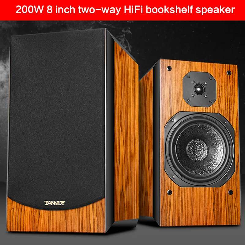 

200W 8-inch High-power HiFi Bookshelf Speakers Home Theater Fever Subwoofer Audio Monitor Desktop Front Speakers 8 Ohms