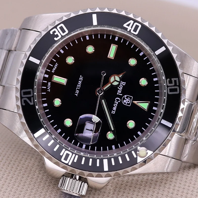 Часы наручные Royal Crown мужские/женские из нержавеющей стали кварцевые модные с