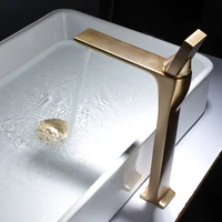 brushed gold bathroom basin faucets solid brass sink mixer hot cold single handle deck mounted lavatory taps blacknickel