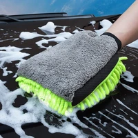 car wash glove coral mitt soft anti scratch for car wash multifunction thick cleaning glove car wax detailing brush color random
