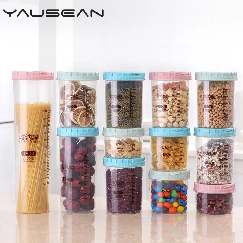 2 шт. удобные Герметичные банки контейнеры для хранения продуктов пластиковые