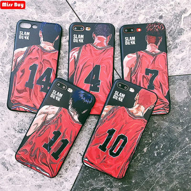 Милый мультфильм японское аниме чехол для iPhone 11 Pro Max XR Xs Max чехол для iPhone X 6 6s 7 8 Plus Coque Slam Dunk резиновый чехол