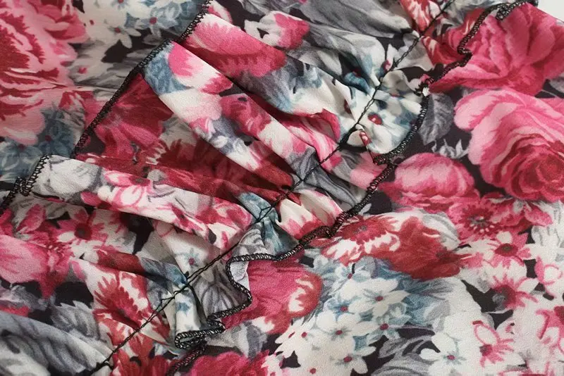 Женское платье кимоно с цветочным принтом V образным вырезом и длинным