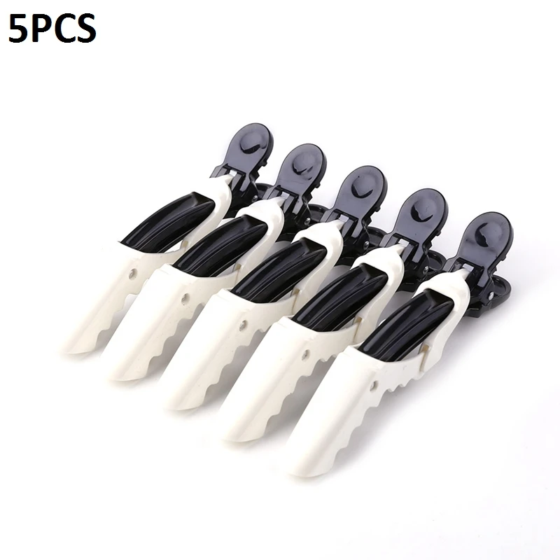 5pcs White 5/6/10 шт. Заколки для волос рот Профессиональный Парикмахерские клюв секционирования Зажимы Крокодил заколки для волос Щипцы для укладки волос - Цвет: 5pcs White