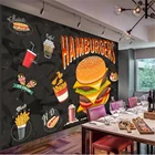 Пользовательская жареная курица, фаст-фуд, ресторан, черный фон, настенная бумага, 3D снэк-бар, гамбургеры, пицца, настенная бумага 3D