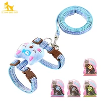 new arrival adjustable cat harness and leash set vest adjustable puppy harness kitten accessories small dog collar for cat
