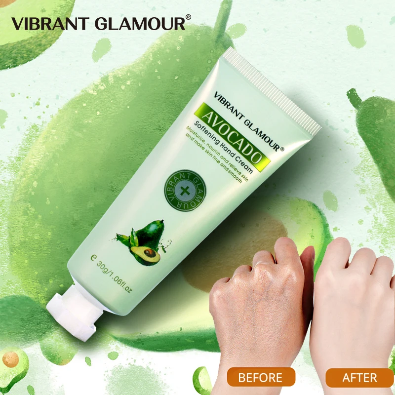 

VIBRANT GLAMOUR AVOCADO Moisturizing Hand Cream 100% Plants Essence Hand Mask Nourishing Anti Chapping Oil Control Hand Care