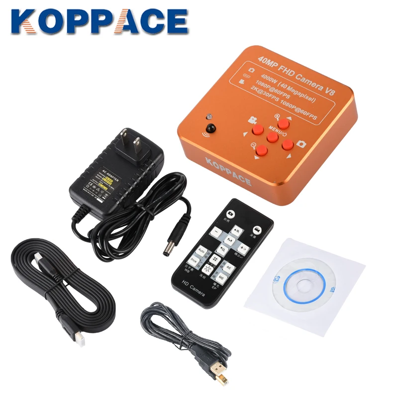 

KOPPACE 40MP Industrial Camera 1080P 60FPS HD/USB Industrial Microscope Digital Camera Mobile Phone Repair Microscope Camera