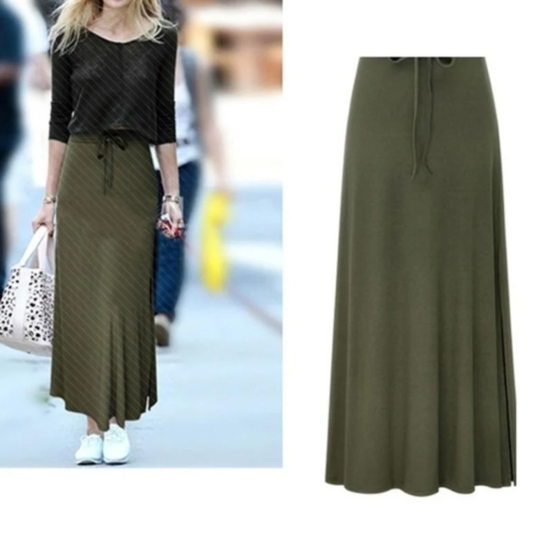 

2021 Women Office Skirt Spring Autumn Pleated Long Skirt Ladies High Waist Elegant Long Skir Party Club Skirt