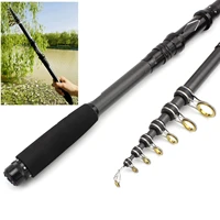 new 1 8m 3 0m ultrashort fishing rod carbon portable telescopic spinning rod ceramic large guide ring long shot bass trout pole