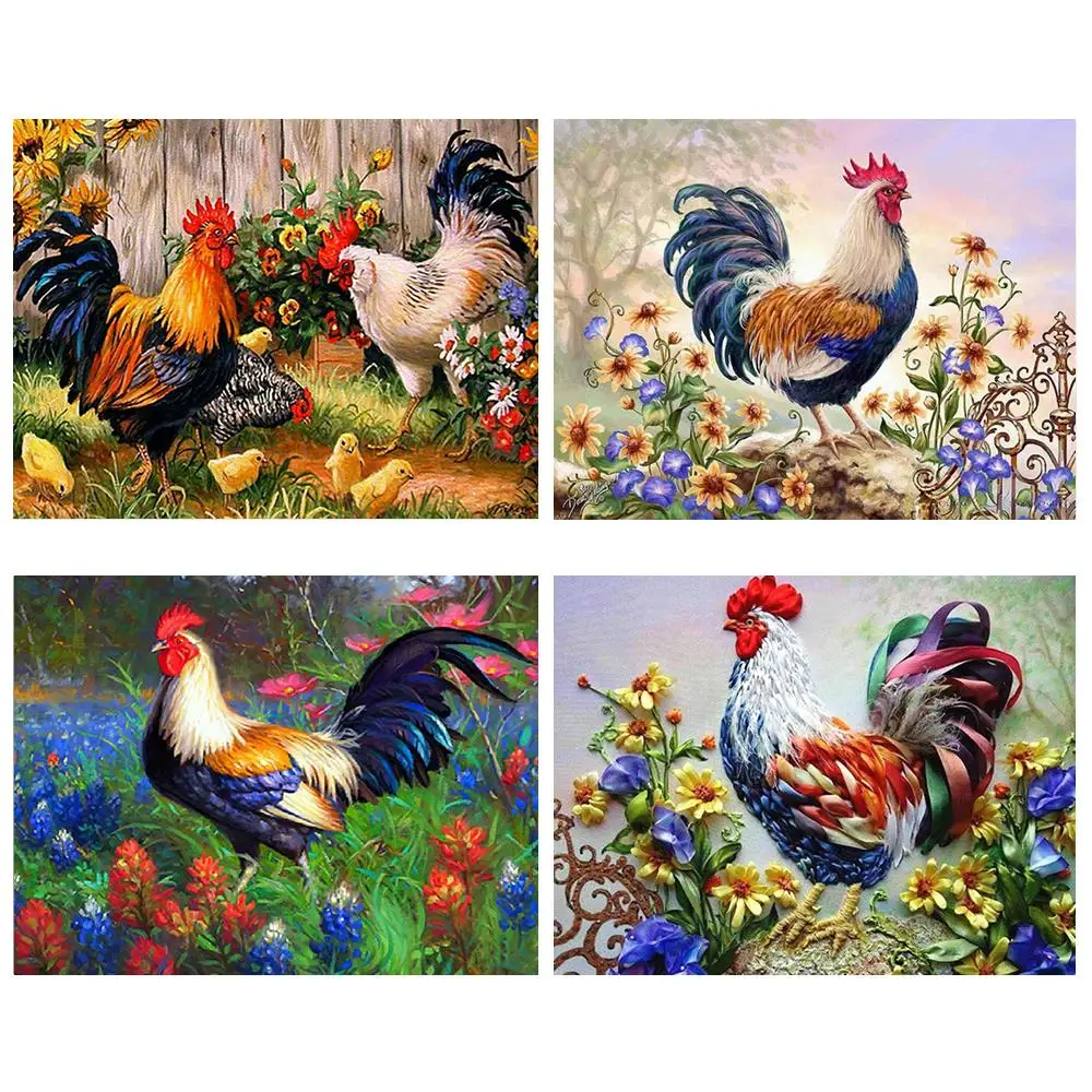 Алмазная вышивка крестом петух животные стразы рождественский подарок полный