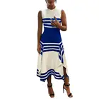 Платье Jocoo Jolee женское асимметричное с круглым вырезом, повседневное Модное в полоску, без рукавов, для вечеринок, лето 2020