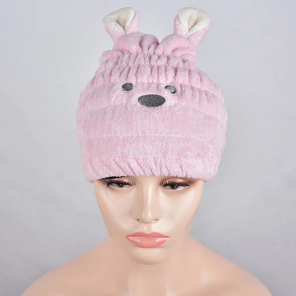 Мультяшная микрофибра полотенце для волос тюрбан шапка быстрой сушки домашние