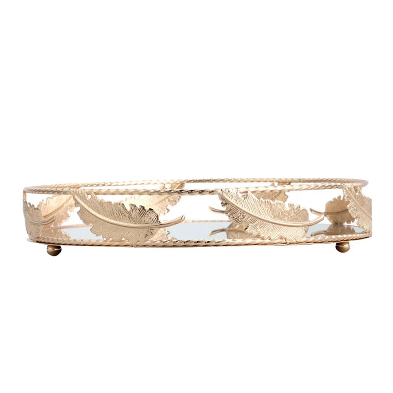 

Круглый зеркальный поднос, настольная косметика, поднос для хранения ювелирных изделий, демонстрация свадебной вечеринки, домашний десерт ...