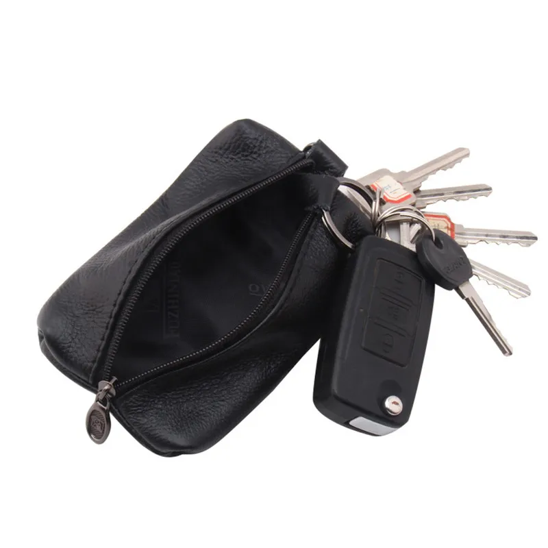 

Car Key Case Leather Men Women Wallets Key Holder Housekeeper Covers Zipper Bag Keychain Cover for Keys Organizer Card Bag Gifts