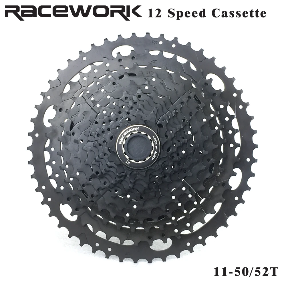Кассета для горного велосипеда RACEWORK 12 Скоростей свободное колесо 11 50/52T S черная