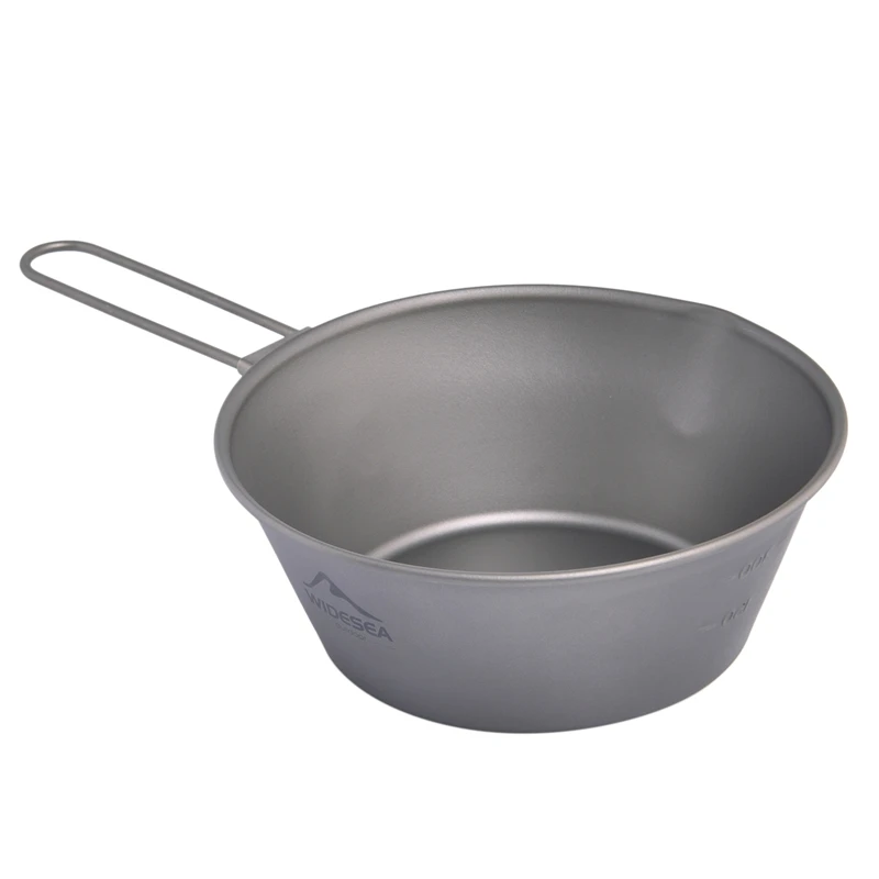 

Top!-WIDESEA Camping Titanium Bowl Tableware Cookware Foldable Handle Outdoor Cup Tourism Pot Hiking Backpacking Picnic