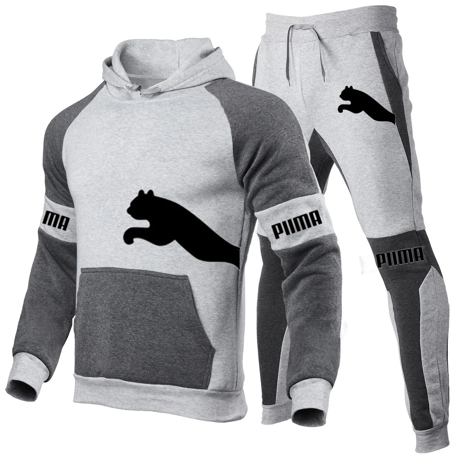 

Spring Autumn Men Hoodies Sport Suit Fashion 2021 Brand Casual Tracksuit Mens Set Sports Two Piece Stripe Hoodie Pant Male Sets