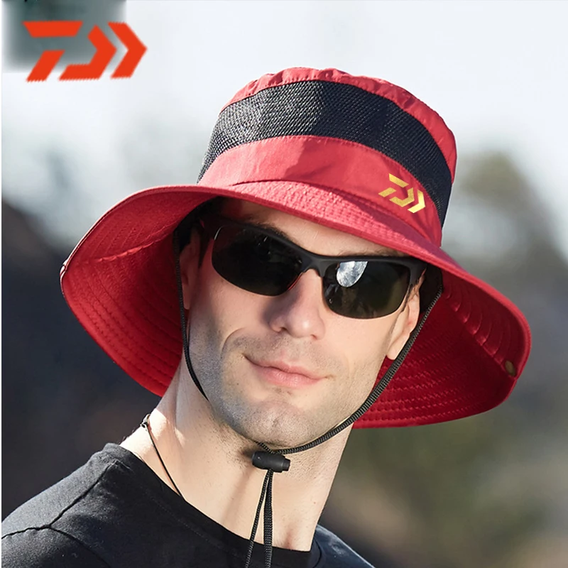 Шапка Daiwa Мужская воздухопроницаемая с сеткой модная шляпа от солнца для