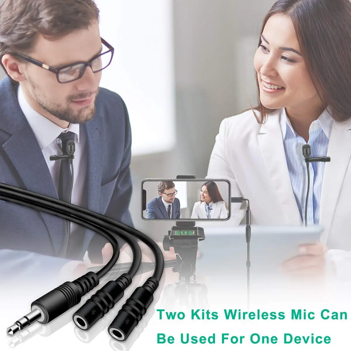 Беспроводная микрофонная система KIMAFUN 2 4G набор с двумя беспроводными