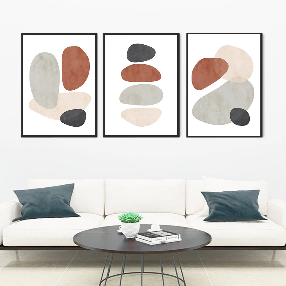 Абстрактная Форма Земли Терракотовая Художественная печать Богемская Картина