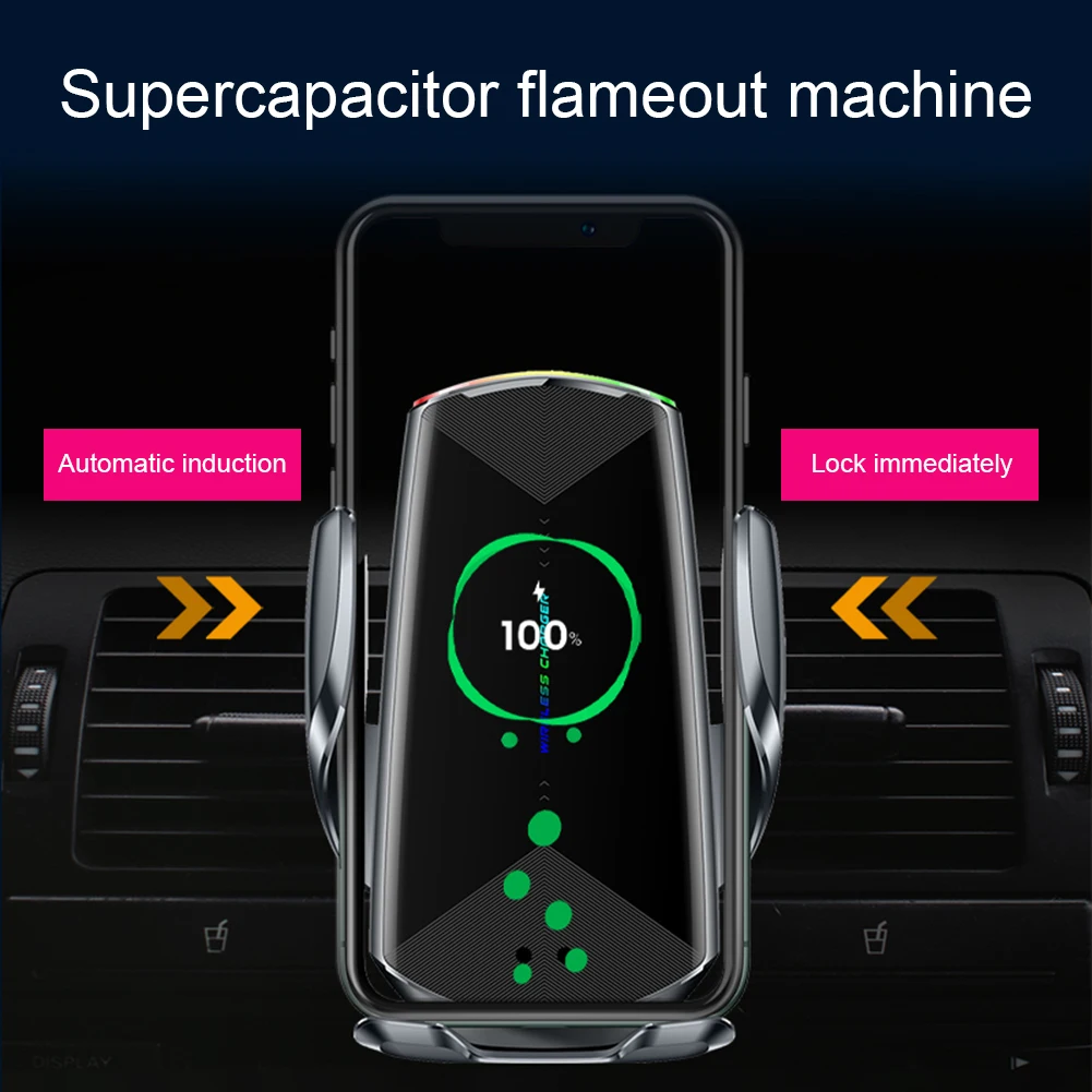 Автомобильное беспроводное зарядное устройство 15 Вт Qi для iPhone Индукционное usb с