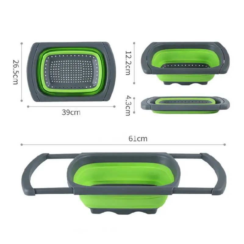 Складная корзина для слива Venlohome дуршлаг выдвижная мытья овощей с ручкой