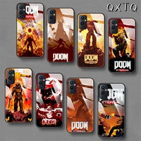 doom skull game tempered glass smart phone case for oneplus oppo realme 5 6 7 8 9 t find x3 pro nord gt cover cell coque back