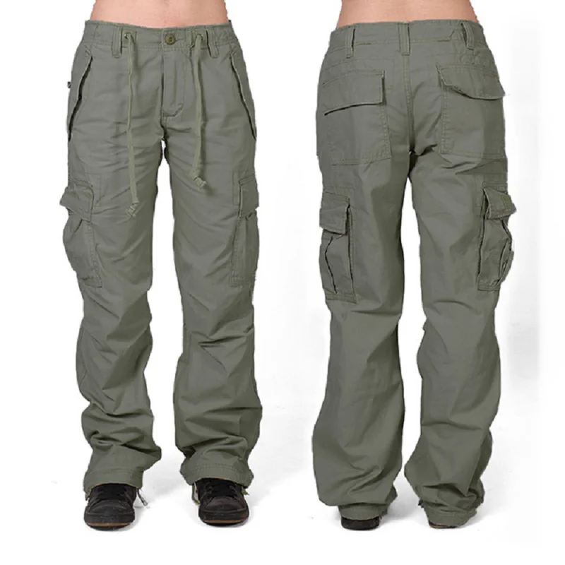 Женские Удобные повседневные брюки-карго на шнурке с карманами-XS-серый | Женская