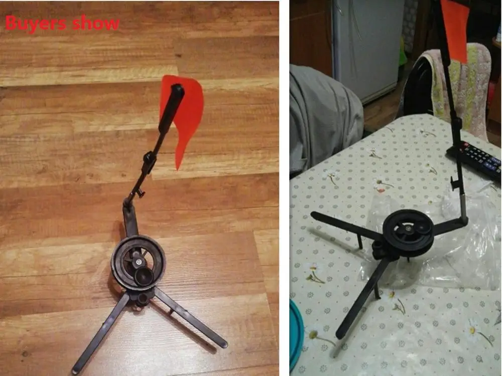 Portable Durable Winter Ice Fishing Rod Automaticly Tip-up with Spool Foldable Marker Flag for Winter Fishing Tackle Equipment