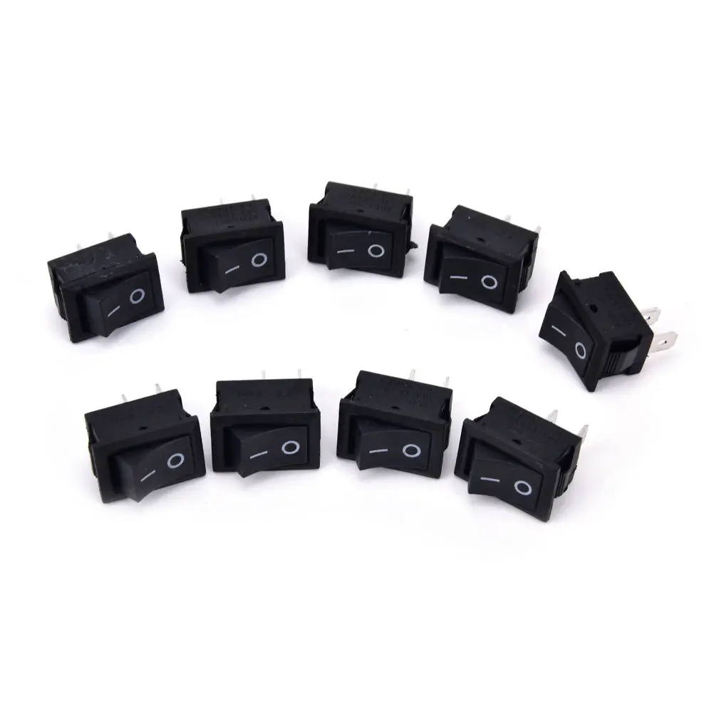 Кнопочный переключатель 10x15 мм SPST 2Pin 3A 250V KCD11 10 шт. кнопочный * 15 черный красный и