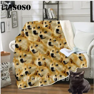 Диван с 3D-принтом, постельное белье для офиса в стиле Харадзюку, зимнее одеяло с собачкой Шиба-ину, милое покрывало для маленьких путешествий, мягкое одеяло