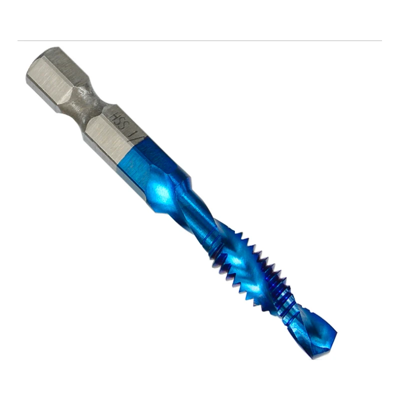

6Pc Thread Tap HSS Screw Spiral Tap Drill Set 6-32 8-32 10-24 10-32 12-24 1/4-20NC Hexagon Shank Machine Plug Tap Threading Tool