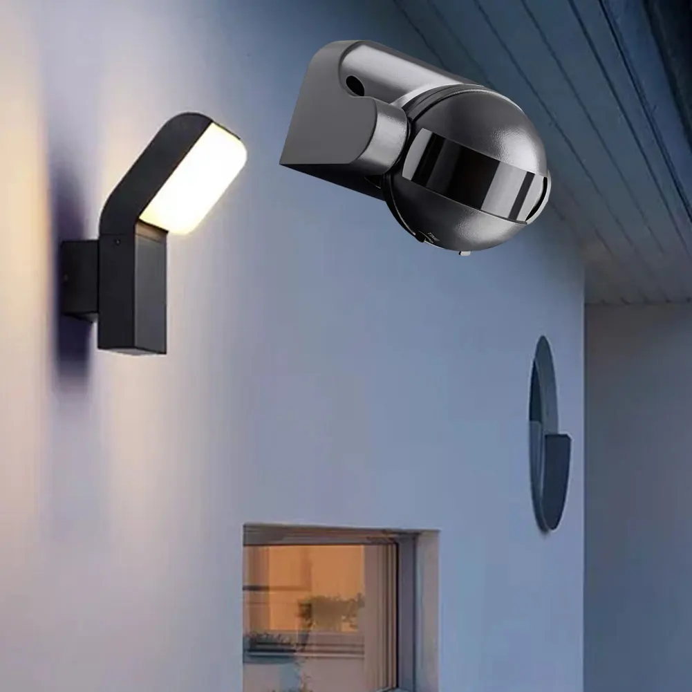 

PIR Sensor Outdoor Surface Wall Mounted Motion Detector Range Up To 12m 180 Degree Swiveling 220V For LED Light