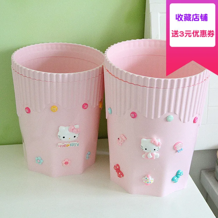 Hello kitty мусорное ведро для ванной спальни туалета пластиковые мусорные корзины