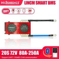smart bms 20s 80a 250a lifepo4 battery bms for 72v battery pack with bluetooth can communicatio uart rs485