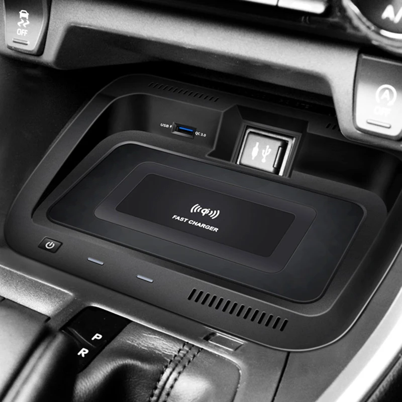 

Для Toyota RAV4 RAV 4 Wildlander 2019 2020 2021 15 Вт QI автомобильное беспроводное зарядное устройство для телефона Быстрая зарядка пластина Держатель для заря...