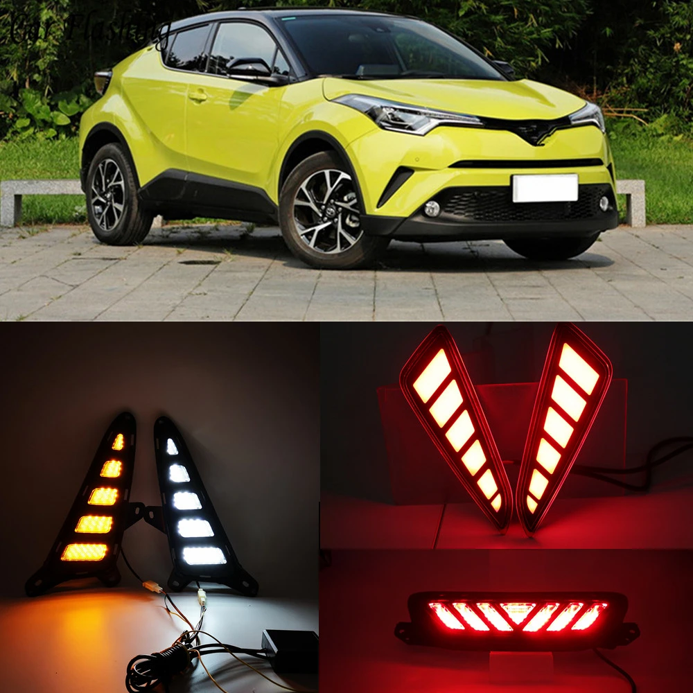 1 комплект светодиодный для Toyota C HR ЧР 2016 2017 2018 2019 DRL Дневной светильник & задний