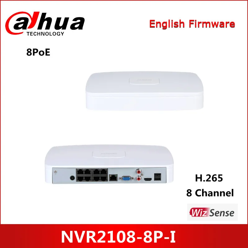 

Dahua 8-канальный умный 1U 8PoE WizSense сетевой видеорегистратор NVR2108-8P-I новый пользовательский интерфейс 4,0