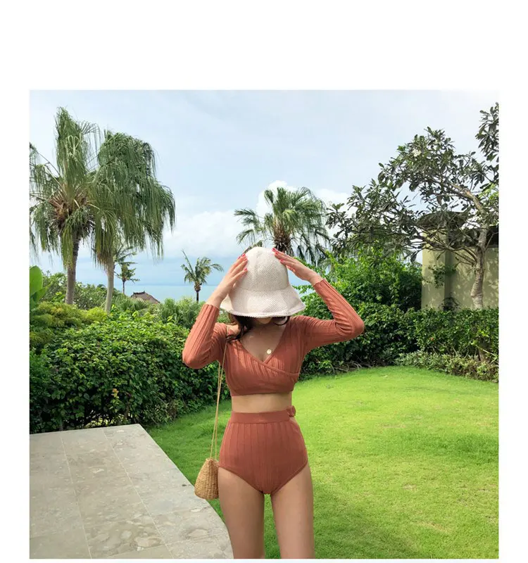 Хит продаж весенний купальник Женский раздельный из двух частей тонкий