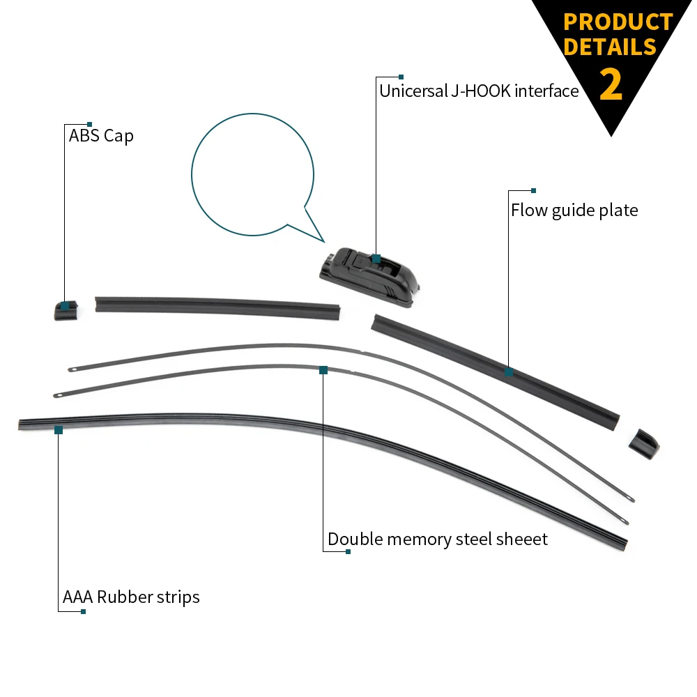 Car Frameless Wiper Blade Natural Rubber Bracketless Auto Soft Windshield 14&quot 16&quot 17&quot 18&quot 19&quot 20&quot 21&quot 22&quot 24&quot