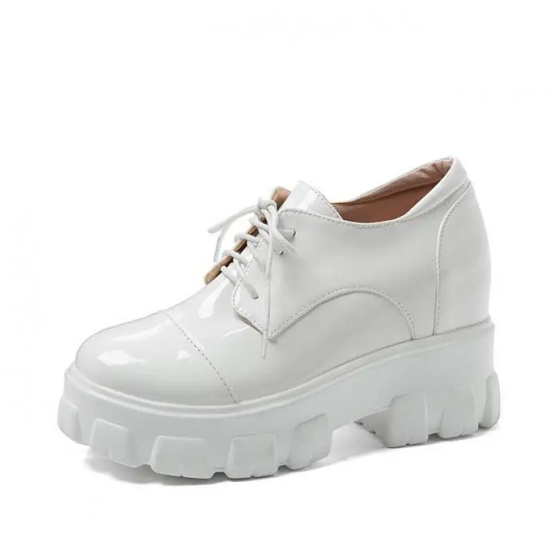 

Johnature Pumps Women Shoes 2021 New Spring/Autumn Lace-Up Wedges Round Toe Concise Leisure High Heels Casual Ladies Shoes