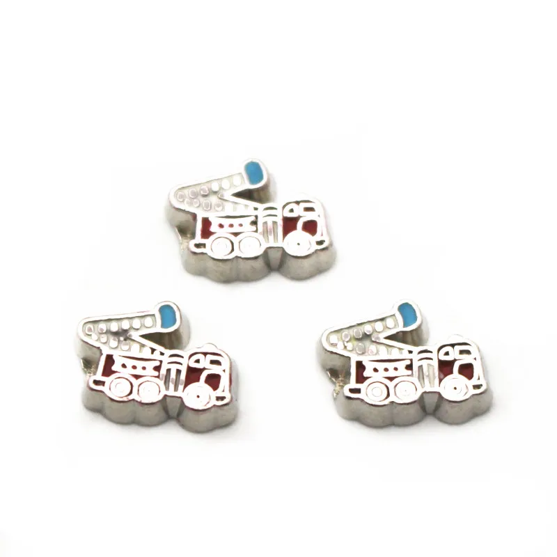 

Hot selling 10pcs/lot Charms fire fighting truck Floating Charms for Floating Memory charms Lockets DIY Jewelry