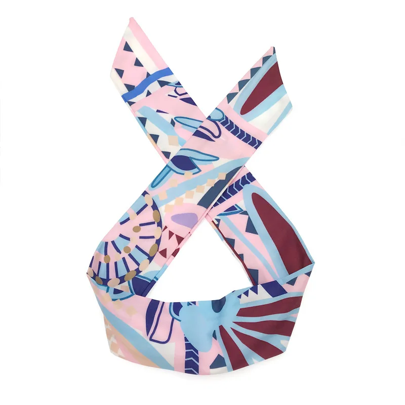 2019 Новая мода Ацтекский Принт кроличьи уши завязанные проволокой ленты для волос