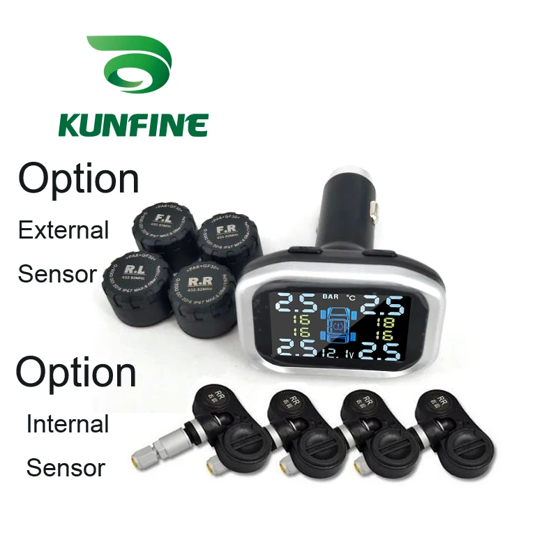 Салона автомобиля TPMS система контроля давления в шинах прикуривателя цифровой