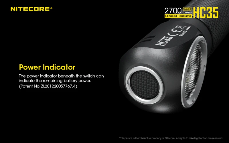 2700 люмен Nitecore HC35 4 x CREE XP-G3 S3 светодиоды следующего поколения 21700 Г-образный налобный фонарь с аккумулятором 4000 мАч