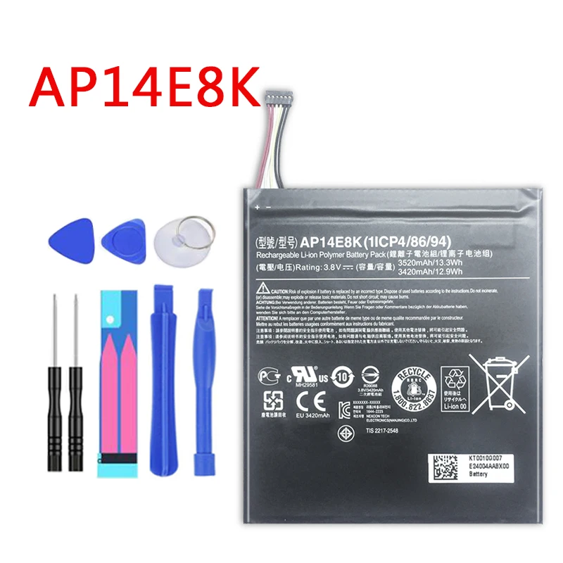 Для Acer Iconia One 7 B1 750 перезаряжаемый литий полимерный аккумулятор AP14E8K 3520mAh + номер