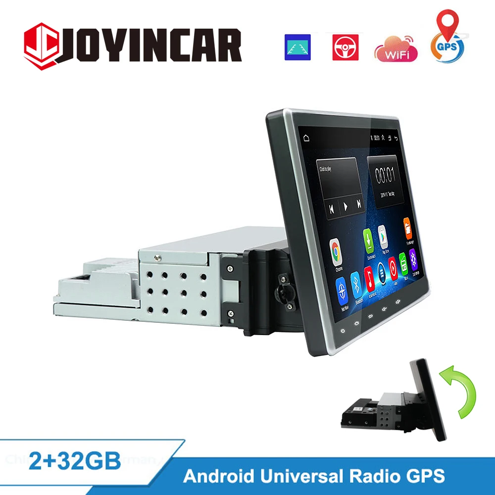 10 1 дюймов 1din Android 9 автомобильный мультимедийный плеер вращающийся экран