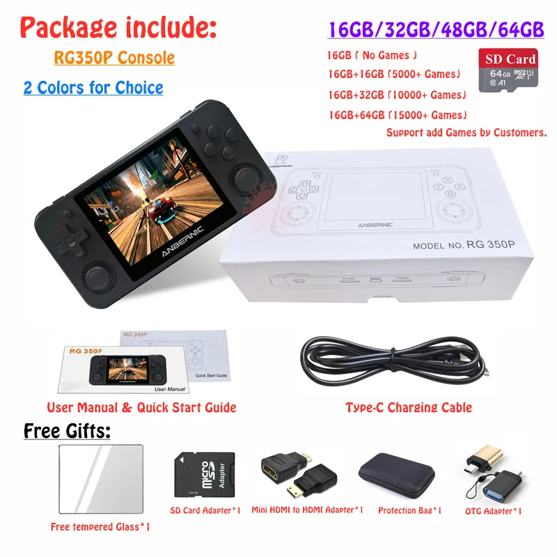 Консоль игровая HEYNOW RG350P Linux PS1 HDMI 3 5 дюйма IPS экран|Портативные игровые консоли| |